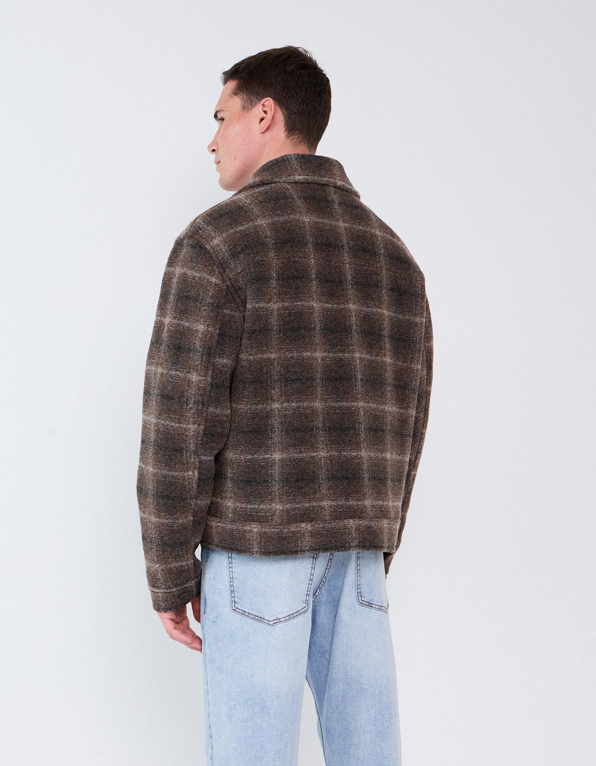 Comprar Online Casaco De Xadrez, Homem, Castanho Escuro