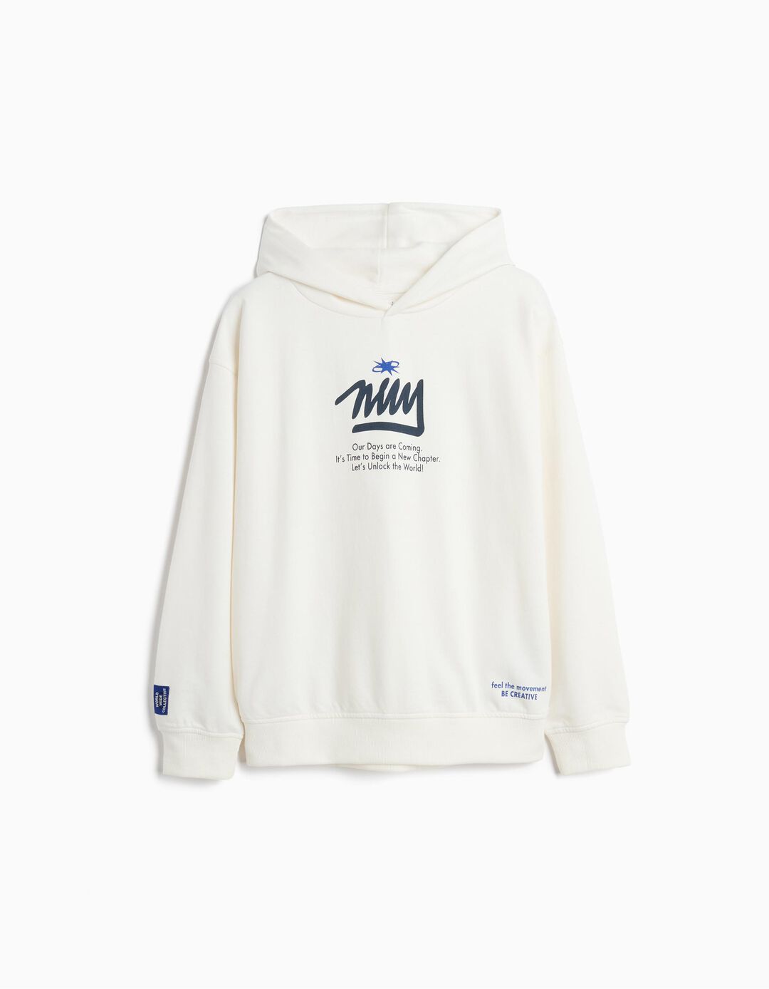 Sweatshirt Com Capuz, Menino, Branco