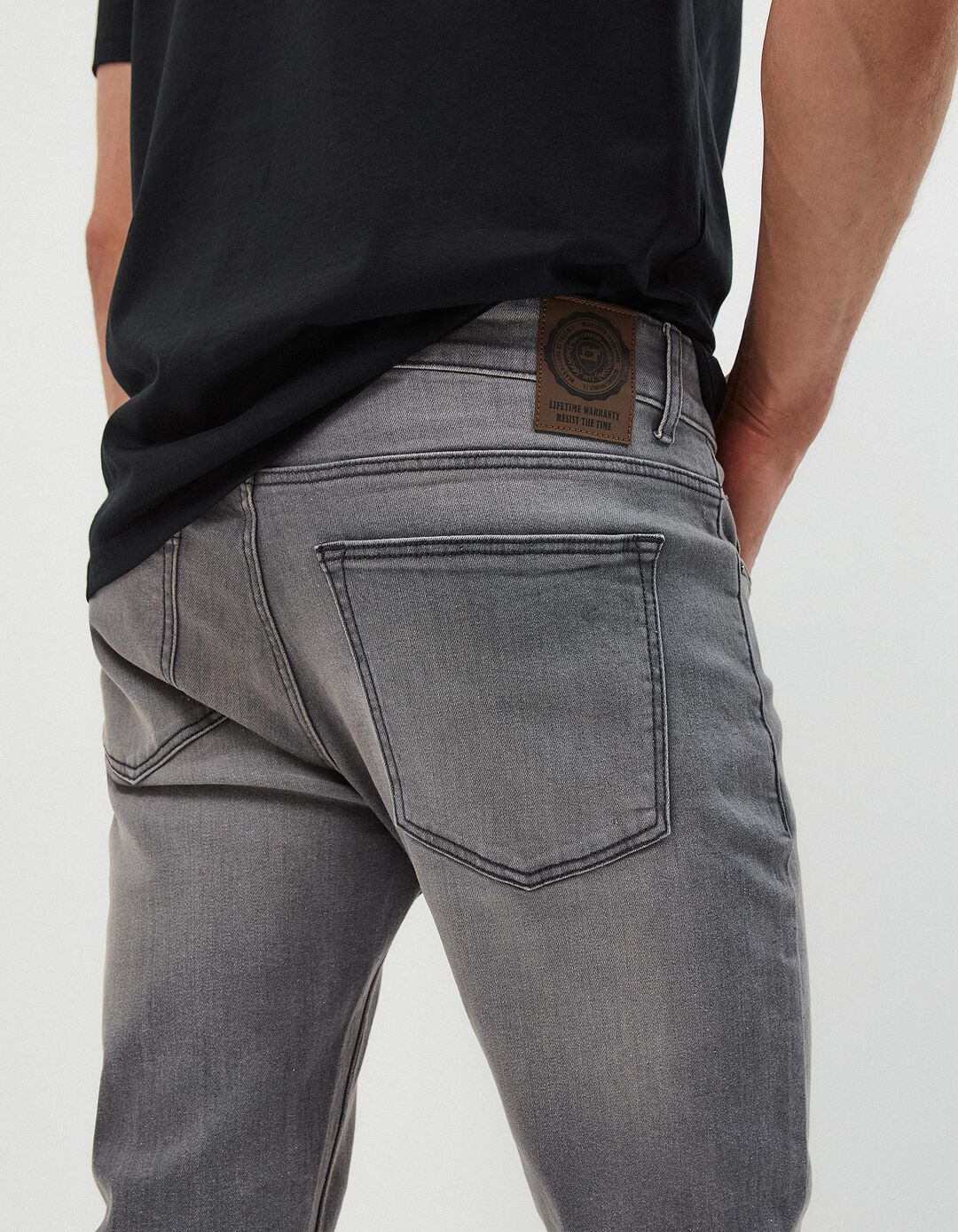 Calças Skinny-fit, Homem, Cinza