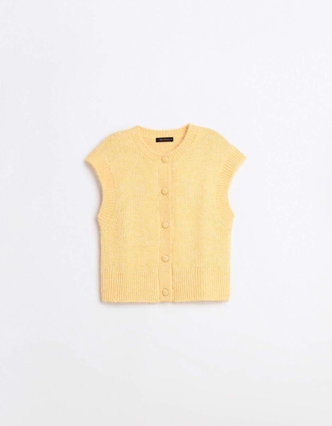 Colete com Lã, Mulher, Amarelo Claro