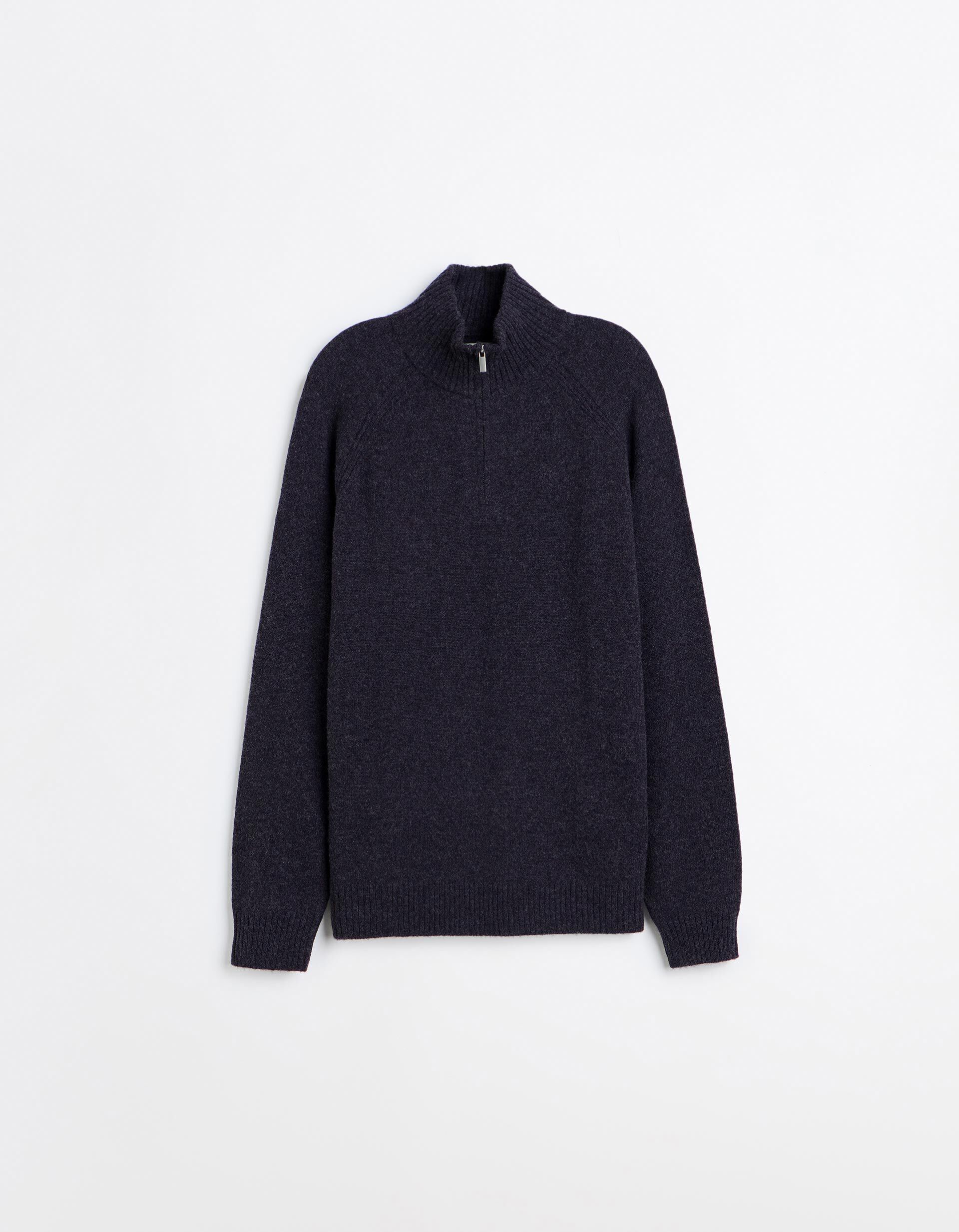 Comprar Online Camisola Com Mistura De L&atilde;, Homem, Azul Escuro