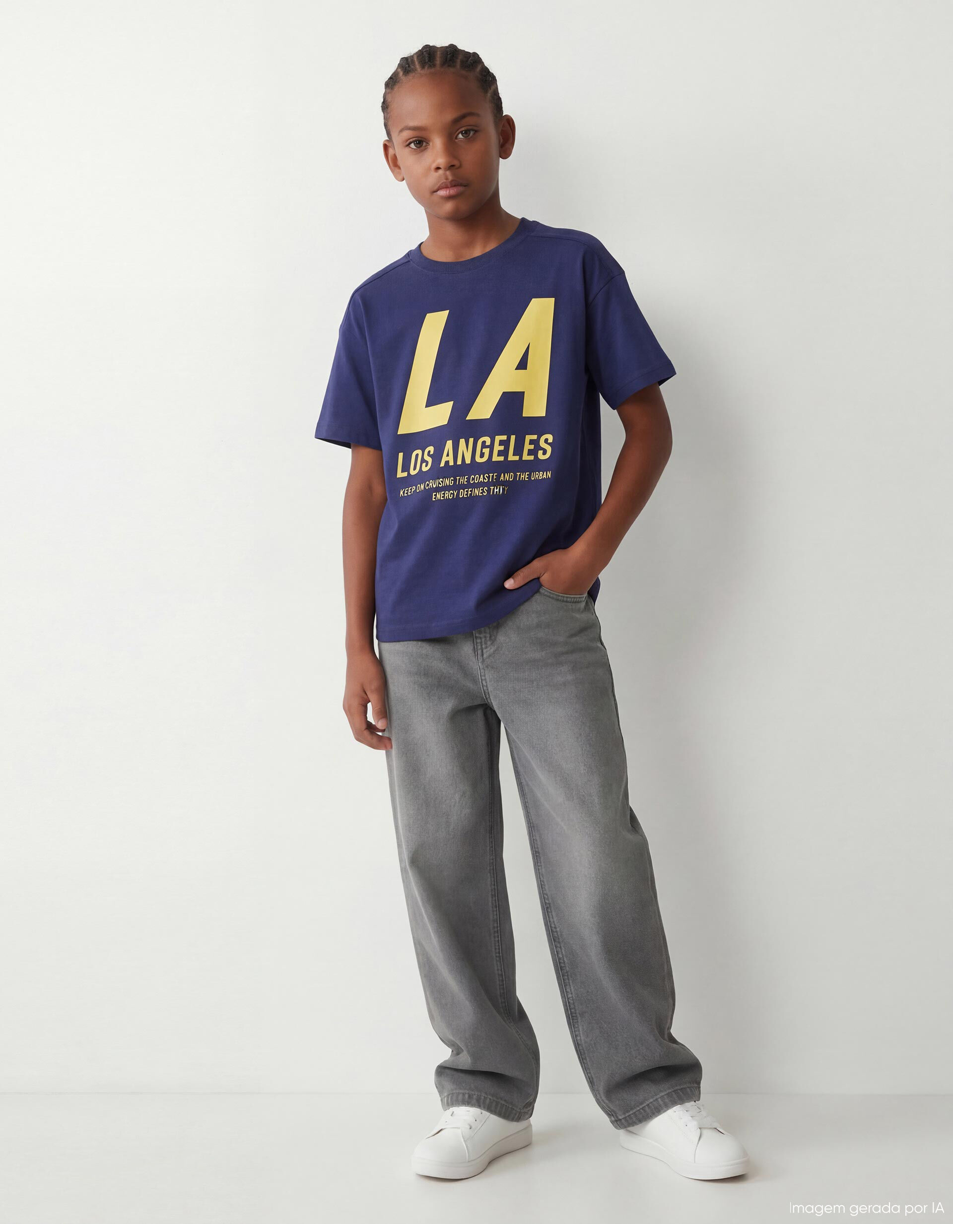 Comprar Online Cal&ccedil;as de Ganga 'Baggy', Menino, Cinzento