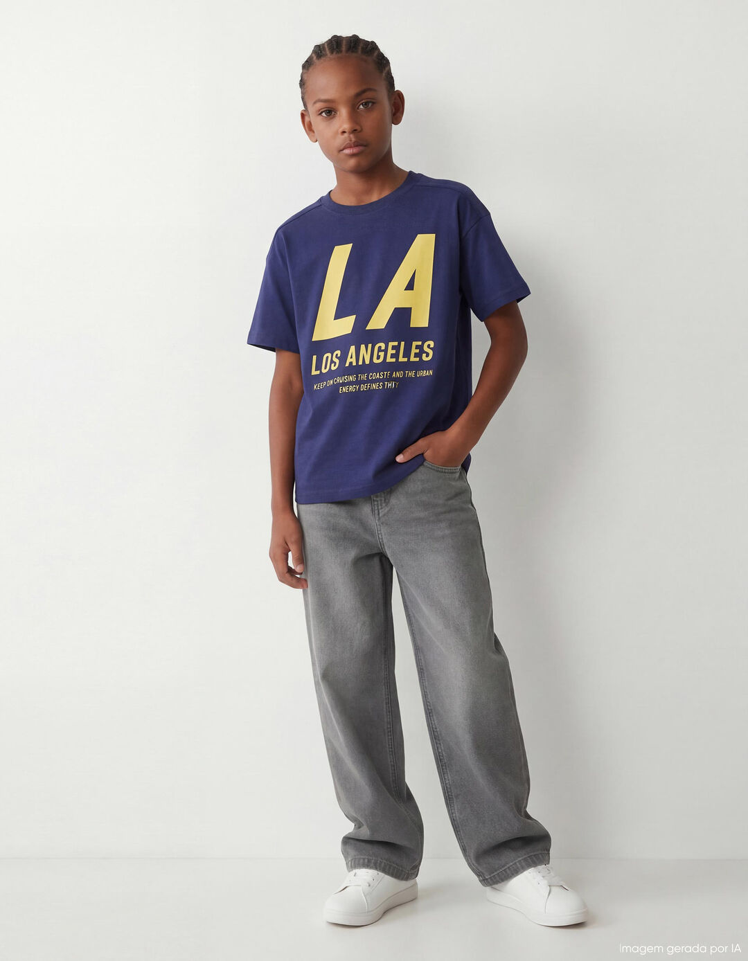 Cal&ccedil;as de Ganga 'Baggy', Menino, Cinzento