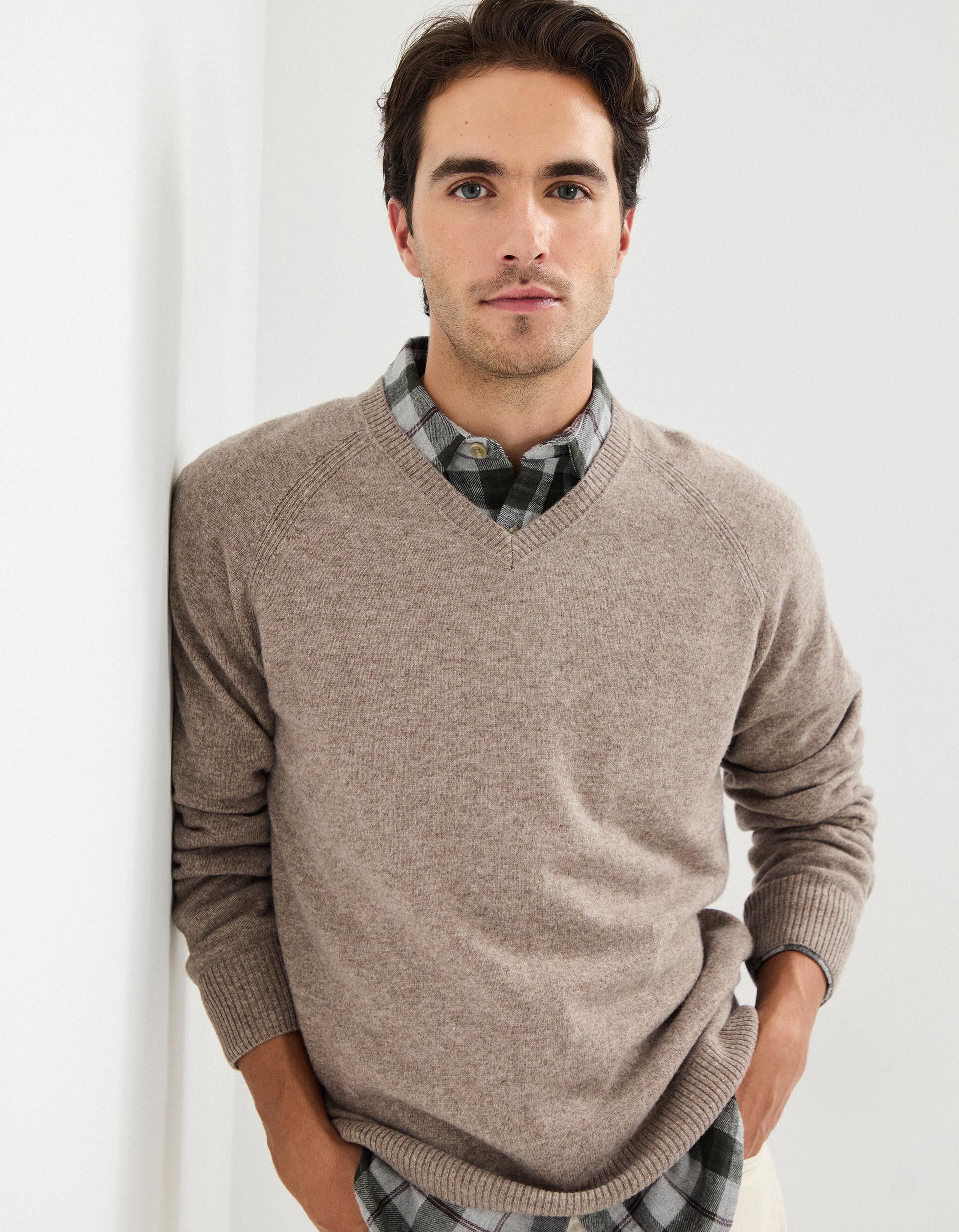 Comprar Online Camisola com L&atilde;, Homem, Bege