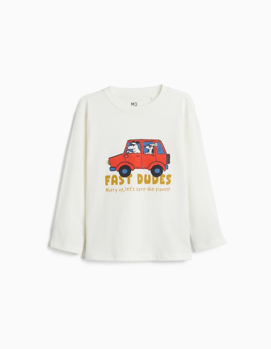 T-shirt De Manga Comprida, Menino, Branco