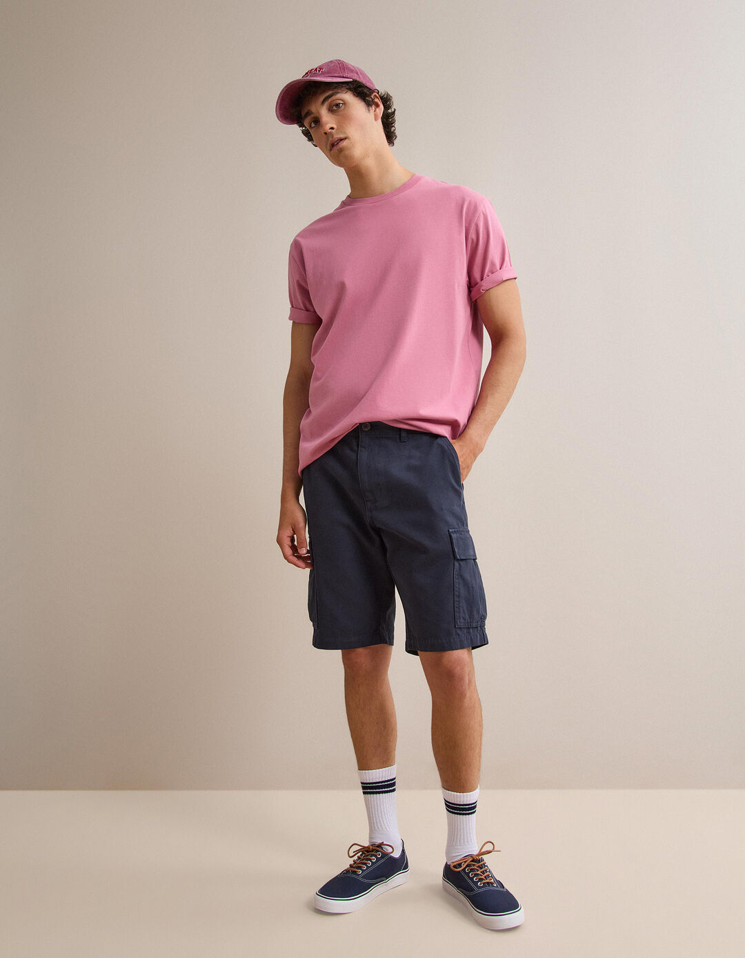 T-shirt Manga Curta, Homem, Rosa