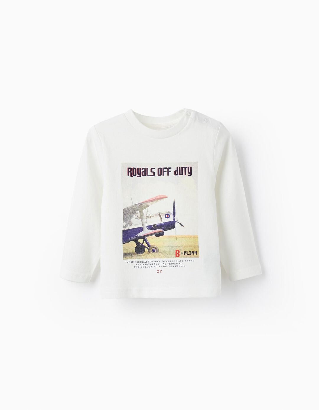 T-shirt de Algodão para Bebé Menino 'Royals off Duty', Branco