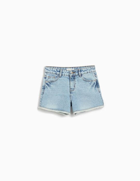 Comprar Online Calções de Ganga, Menina, Azul Claro 