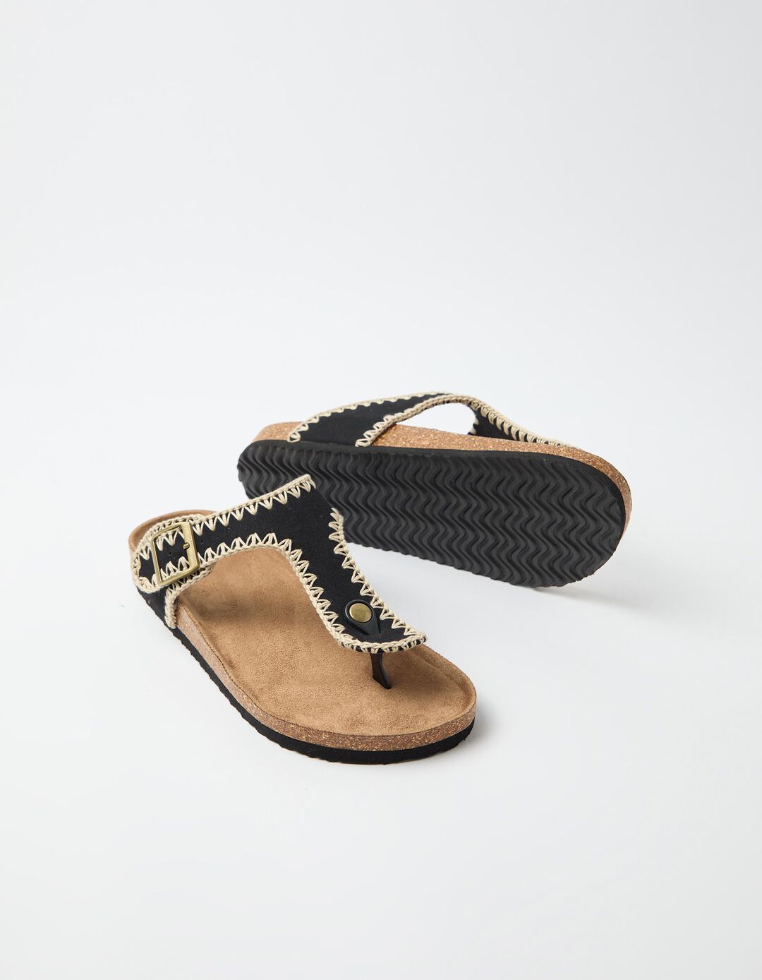 Sand&aacute;lias Crochet, Mulher, Preto