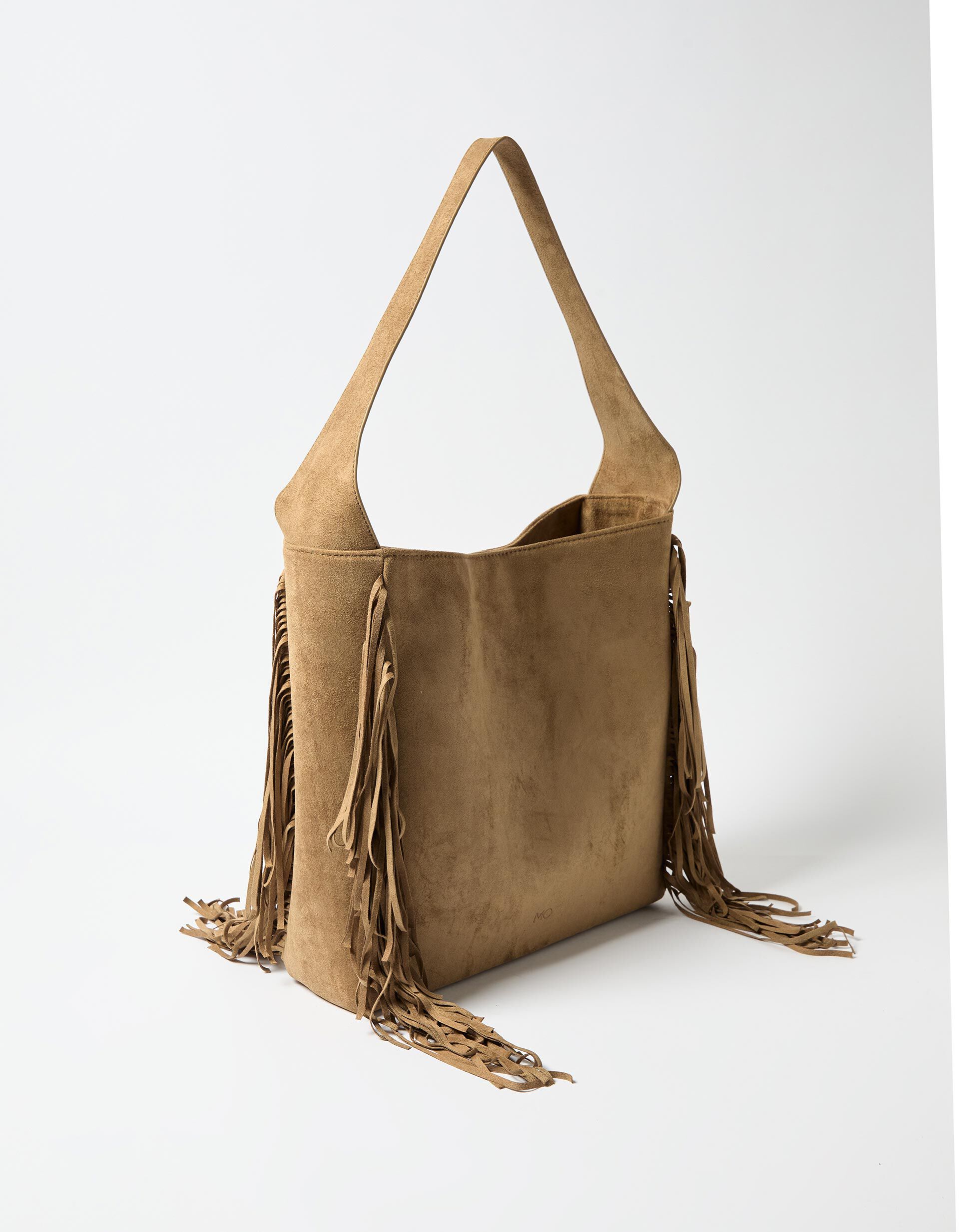 Comprar Online Mala Shopper com Franjas, Mulher, Castanho