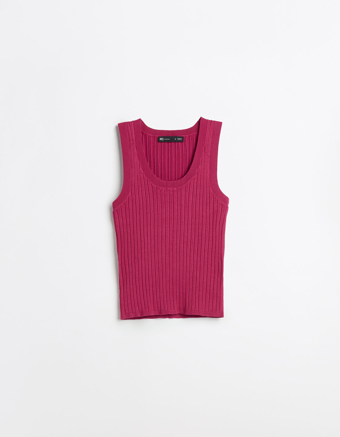 Top de Malha Canelada, Mulher, Rosa Escuro