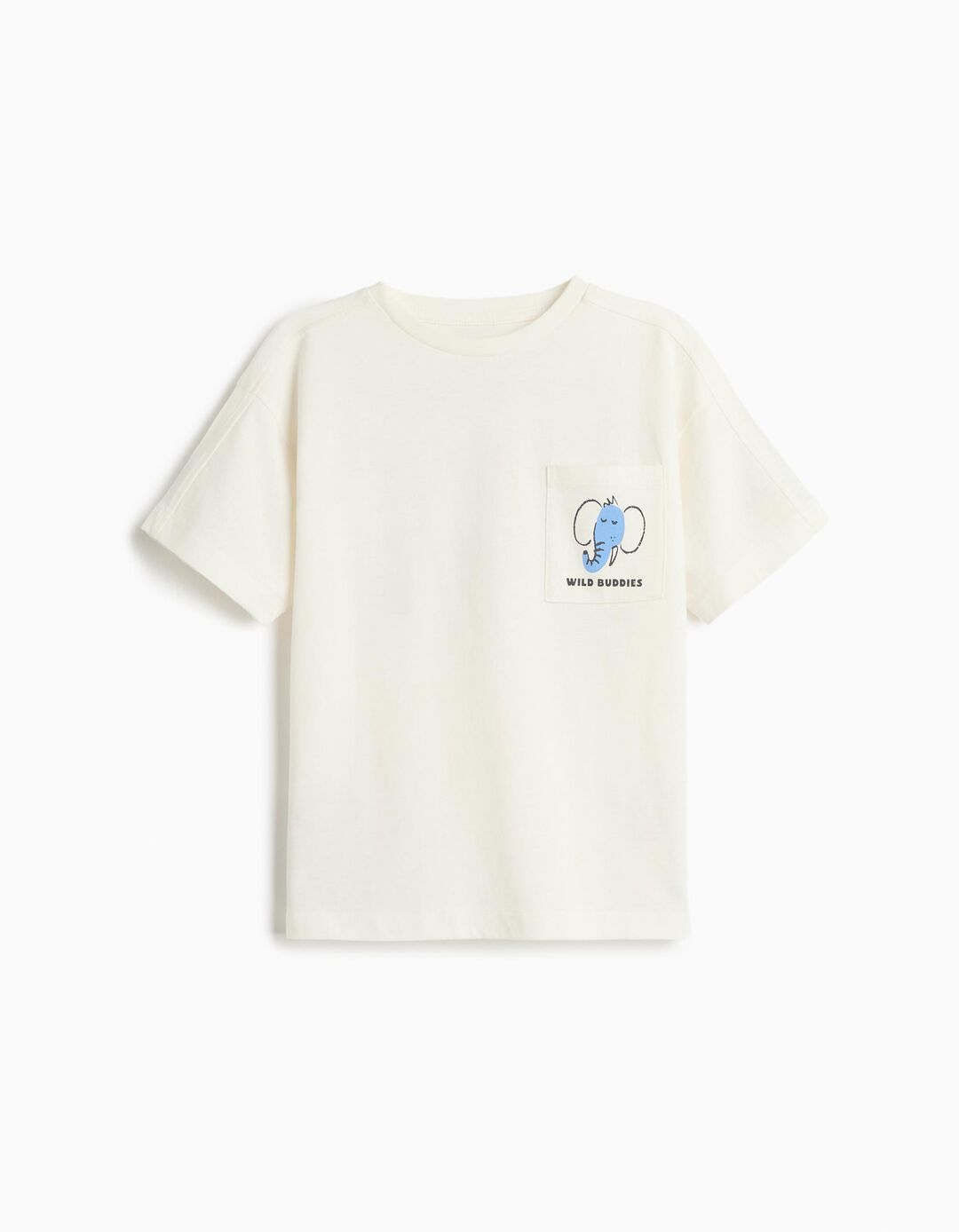 T-shirt com Bolso, Menino, Branco
