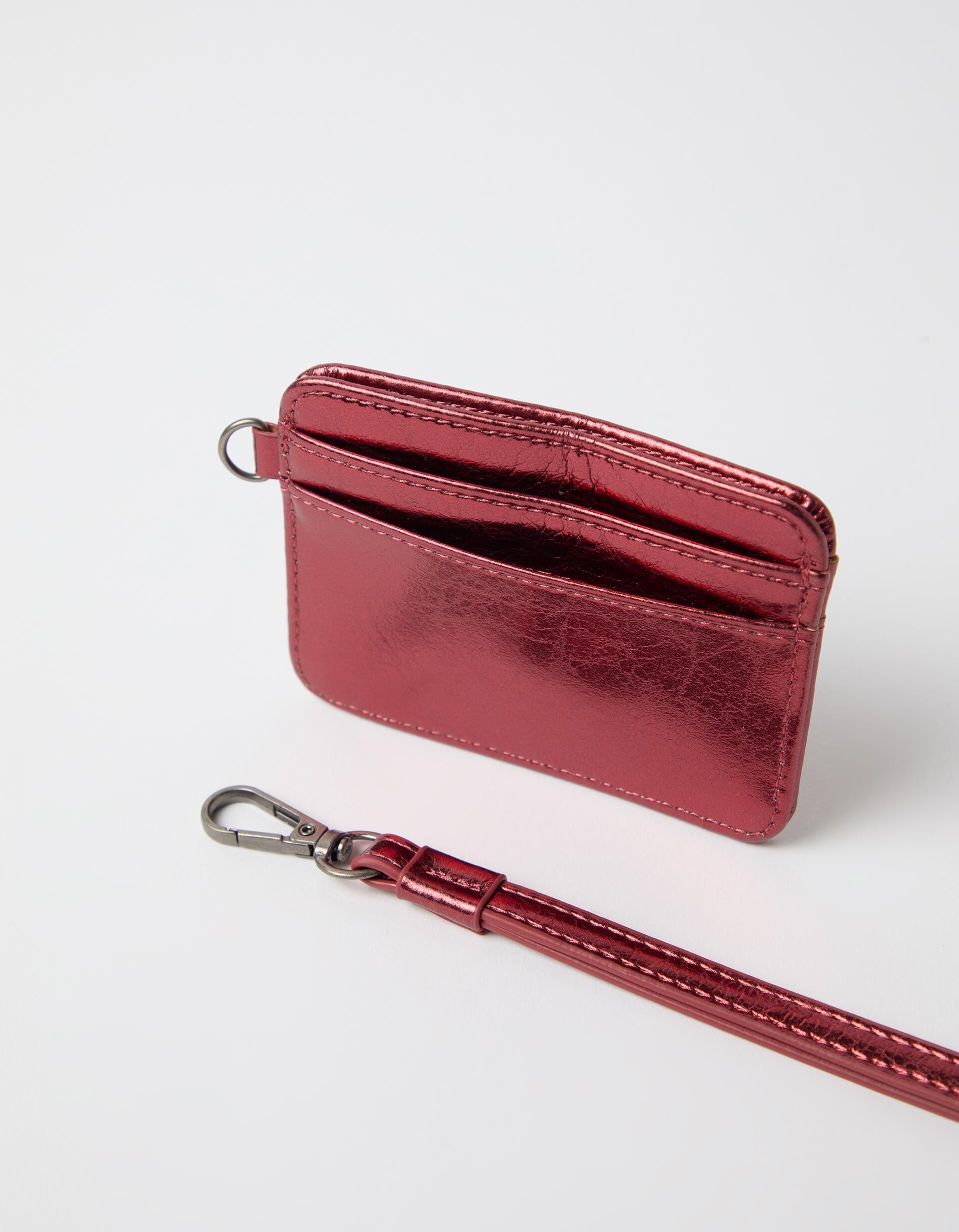 Comprar Online Porta-Cart&otilde;es Efeito Metalizado, Mulher, Vermelho