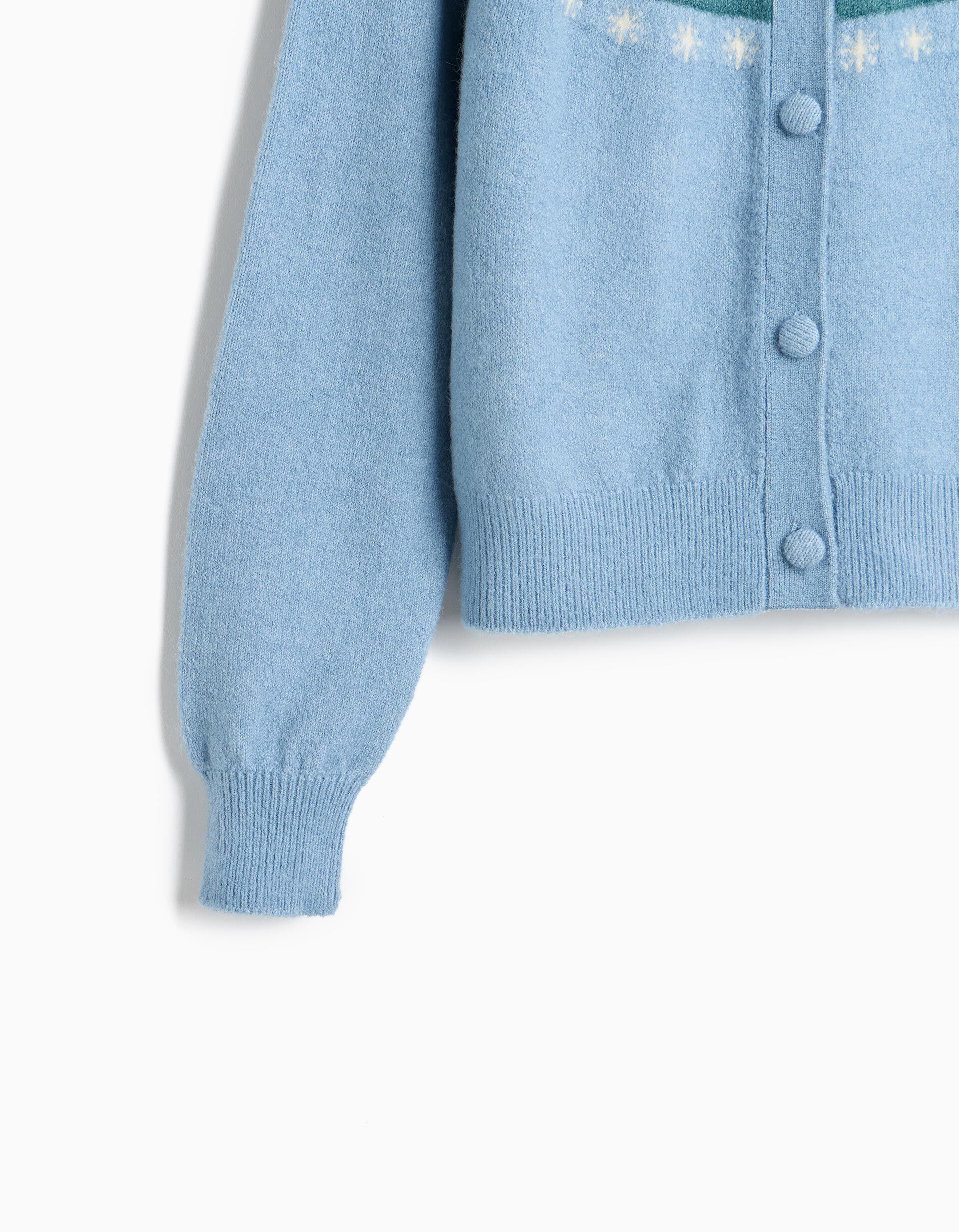Comprar Online Casaco De Malha De Natal, Menina, Azul Claro