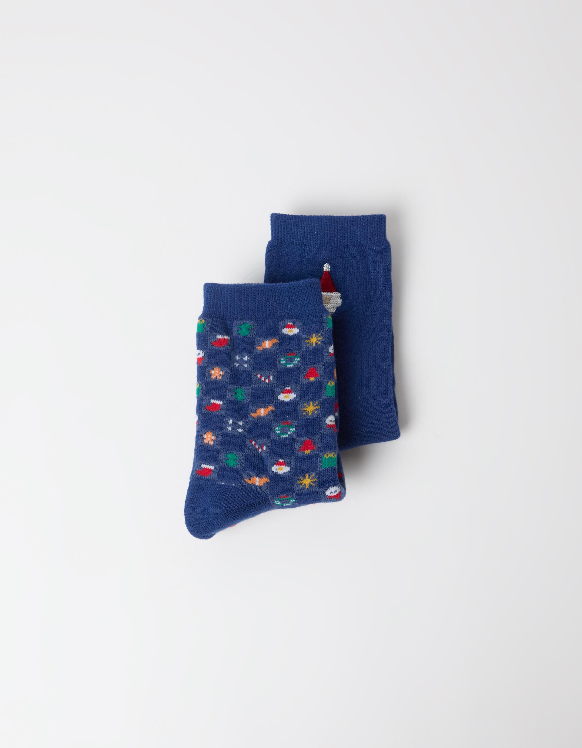 Comprar Online Pack 2 Pares De Meias Natal, Menino, Azul Escuro