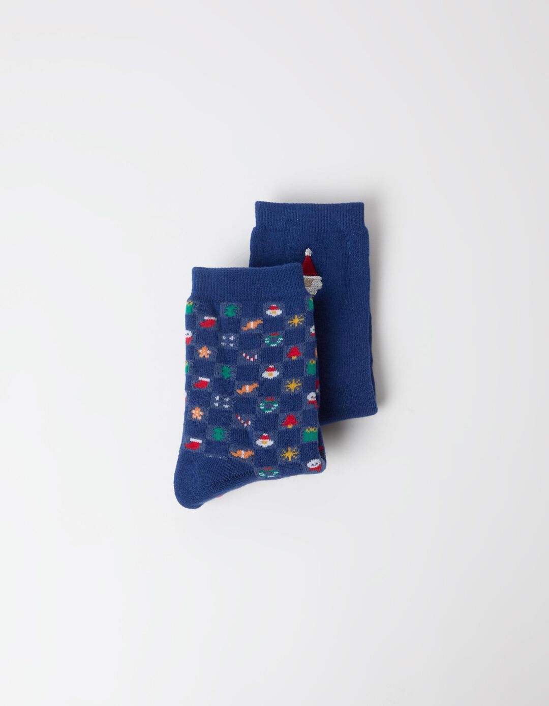 Pack 2 Pares De Meias Natal, Menino, Azul Escuro