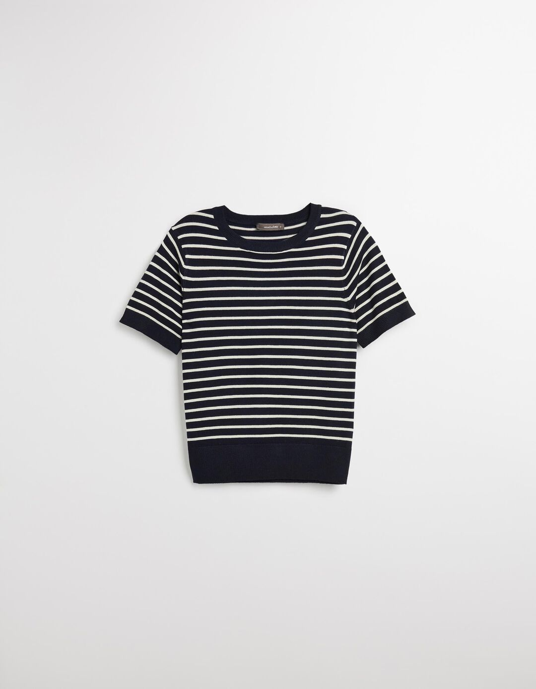 Camisola de Malha às Riscas, Mulher, Azul Escuro