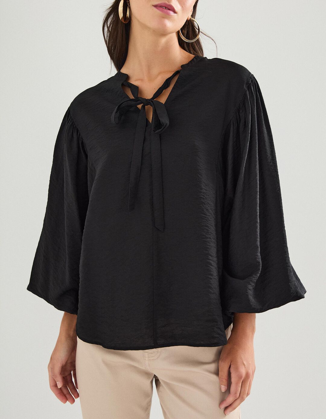 Blusa com Viscose, Mulher, Preto