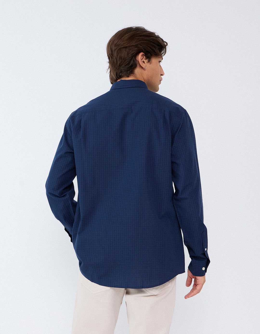 Camisa De Popelina, Homem, Azul Escuro