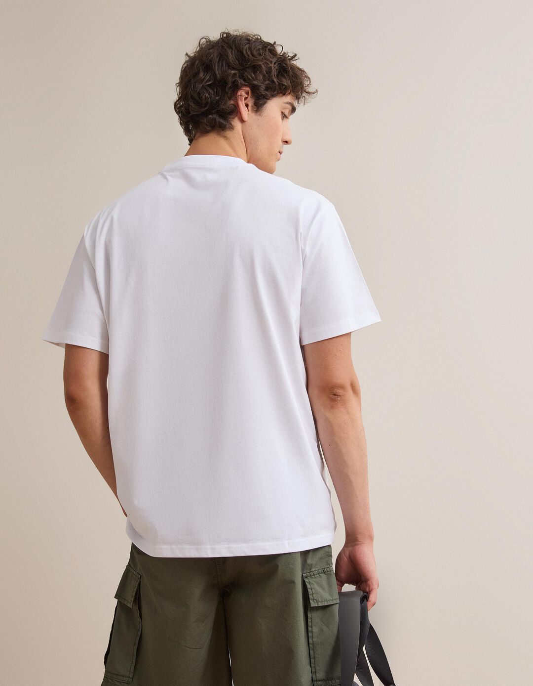 T-shirt Jersey Estampada, Homem, Branco