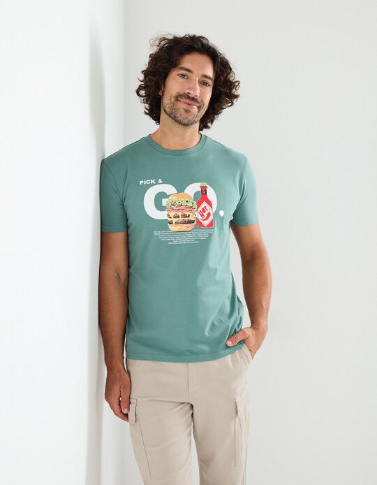 Comprar Online T-shirt Print, Homem, Verde Escuro