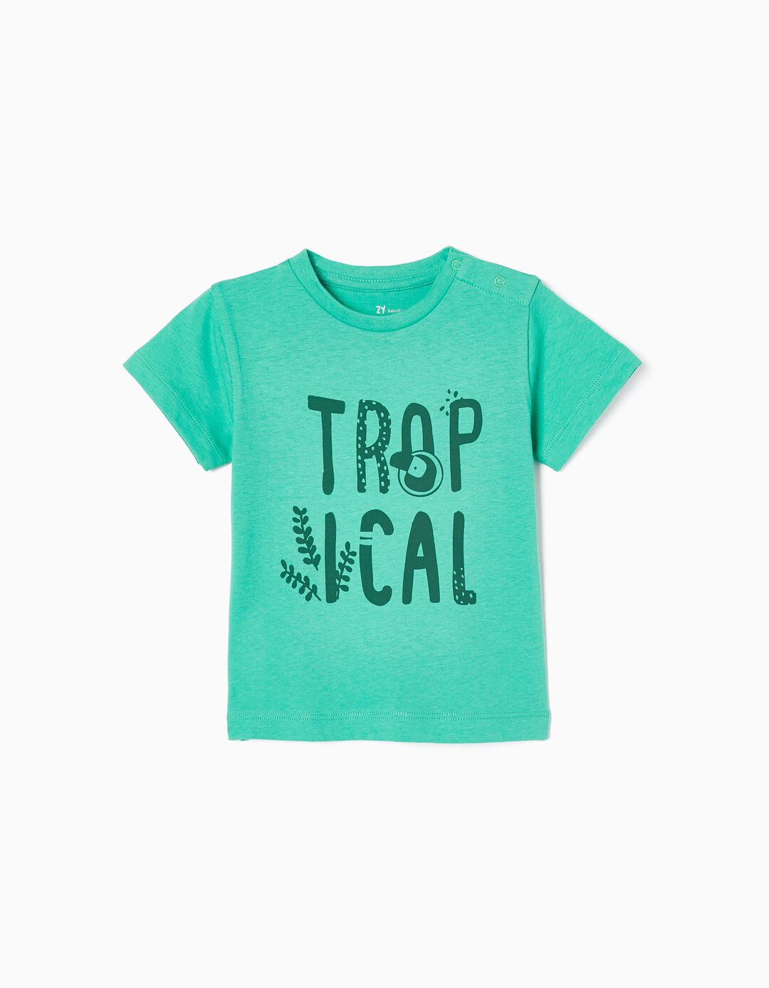 T-shirt em Algodão para Bebé Menino 'Tropical', Verde