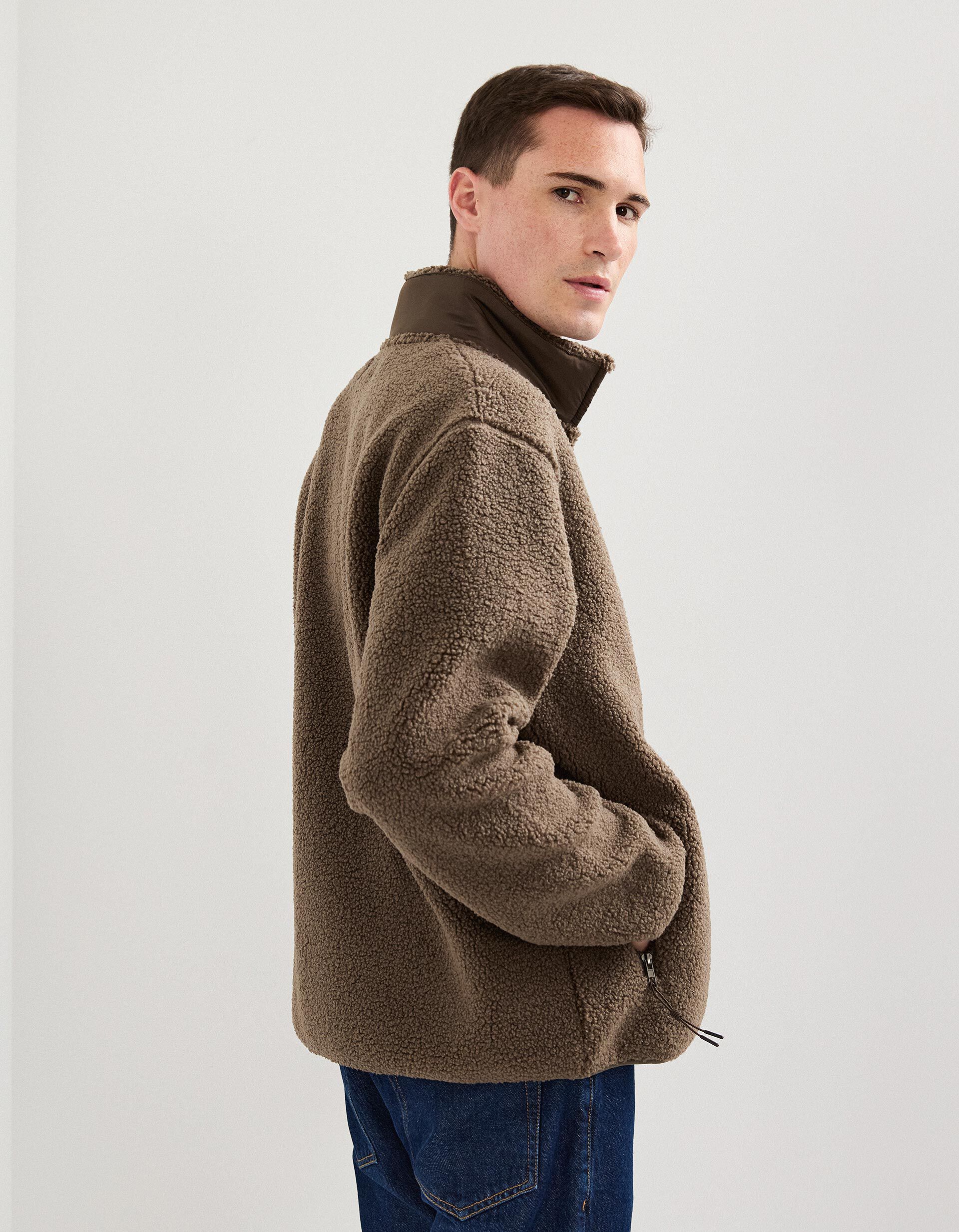 Comprar Online Casaco Sherpa, Homem, Castanho Escuro