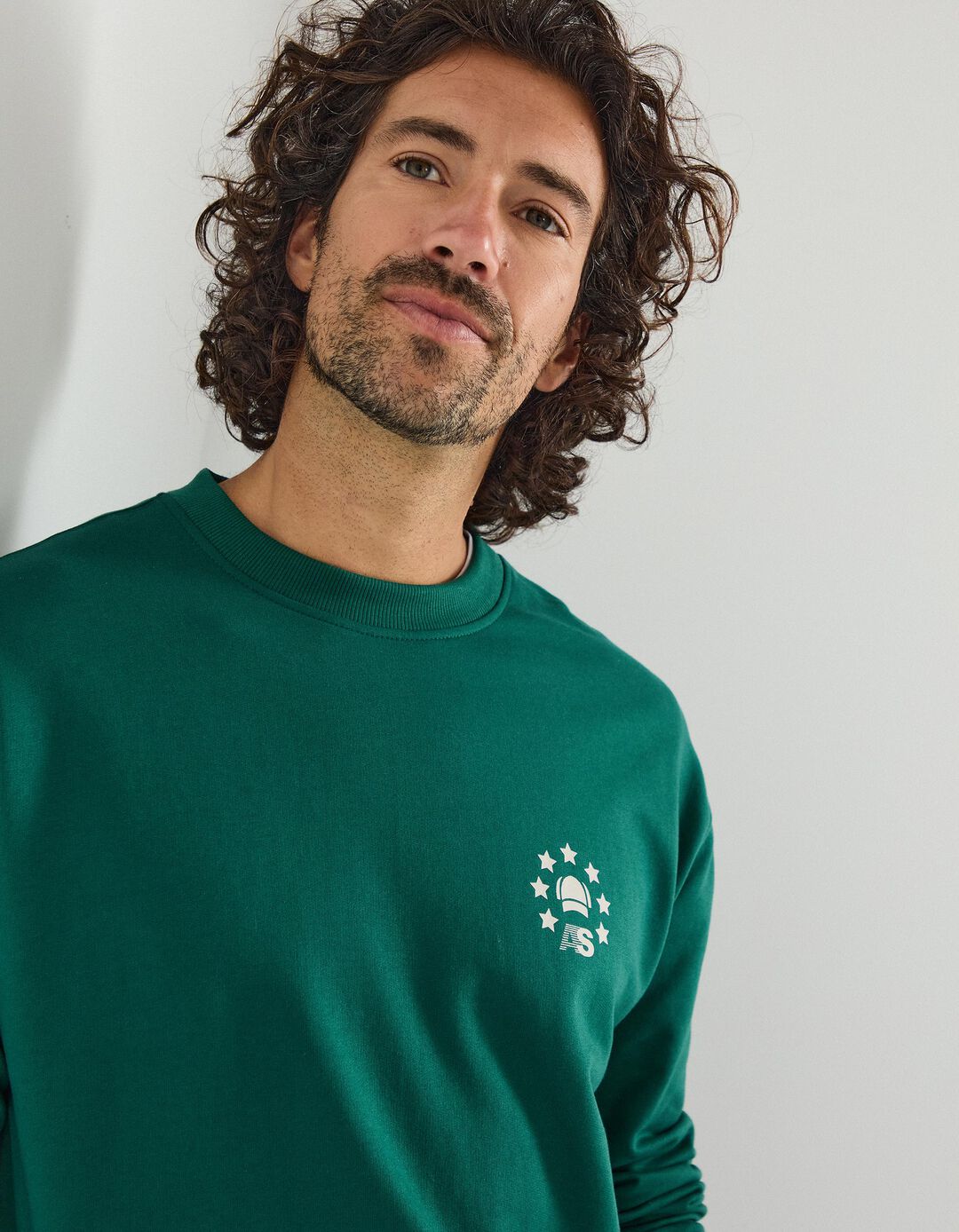 Sweatshirt de Felpa, Homem, Verde Escuro 