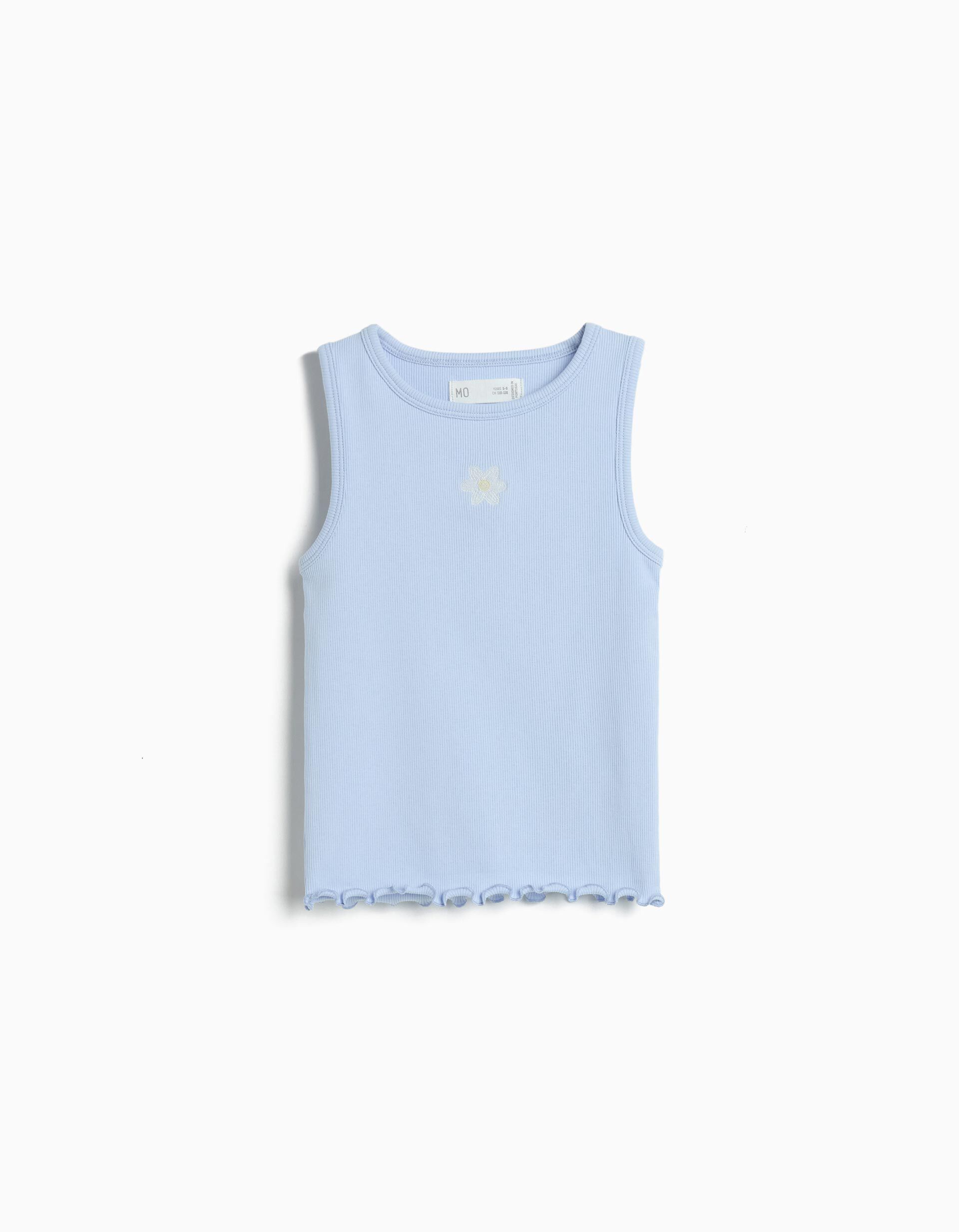 Comprar Online Top Canelado, Menina, Azul Claro 