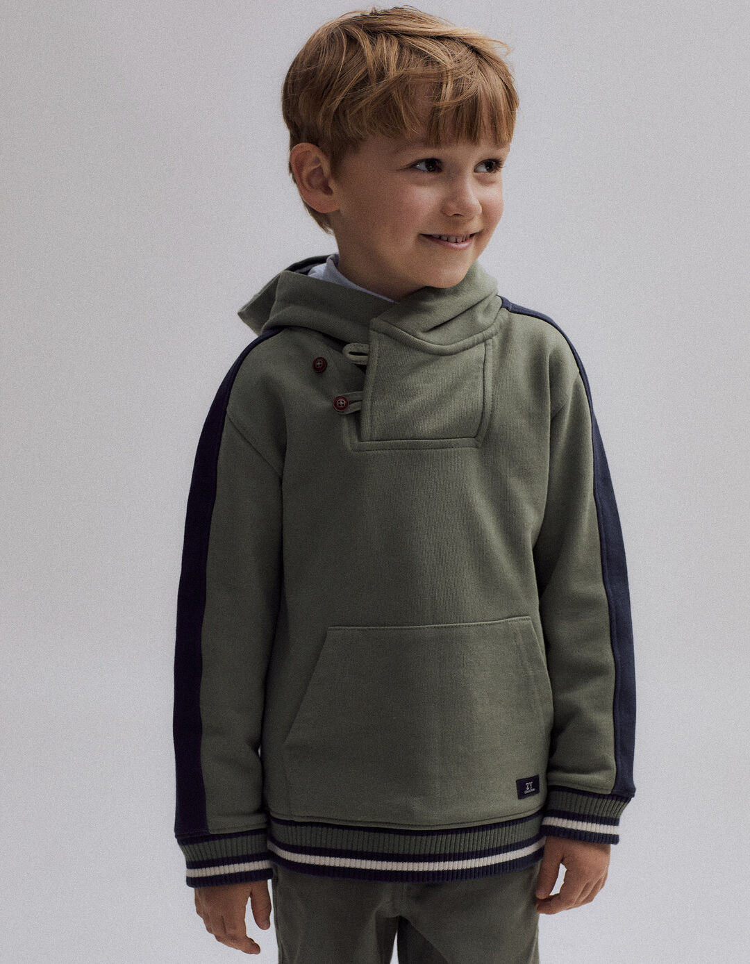 Hooded Cotton Jumper for Boys, Green