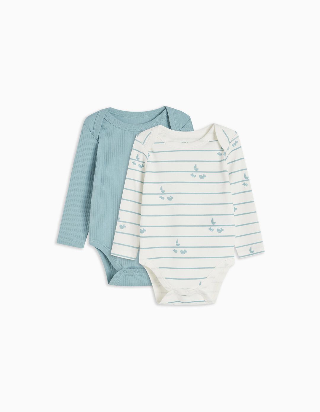 Pack 2 Long Sleeve Bodies, Baby Boy, Multicolor