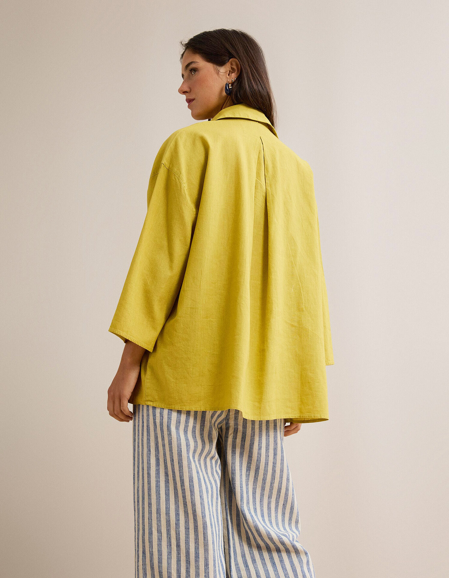 Comprar Online Blusa com Linho, Mulher, Amarelo