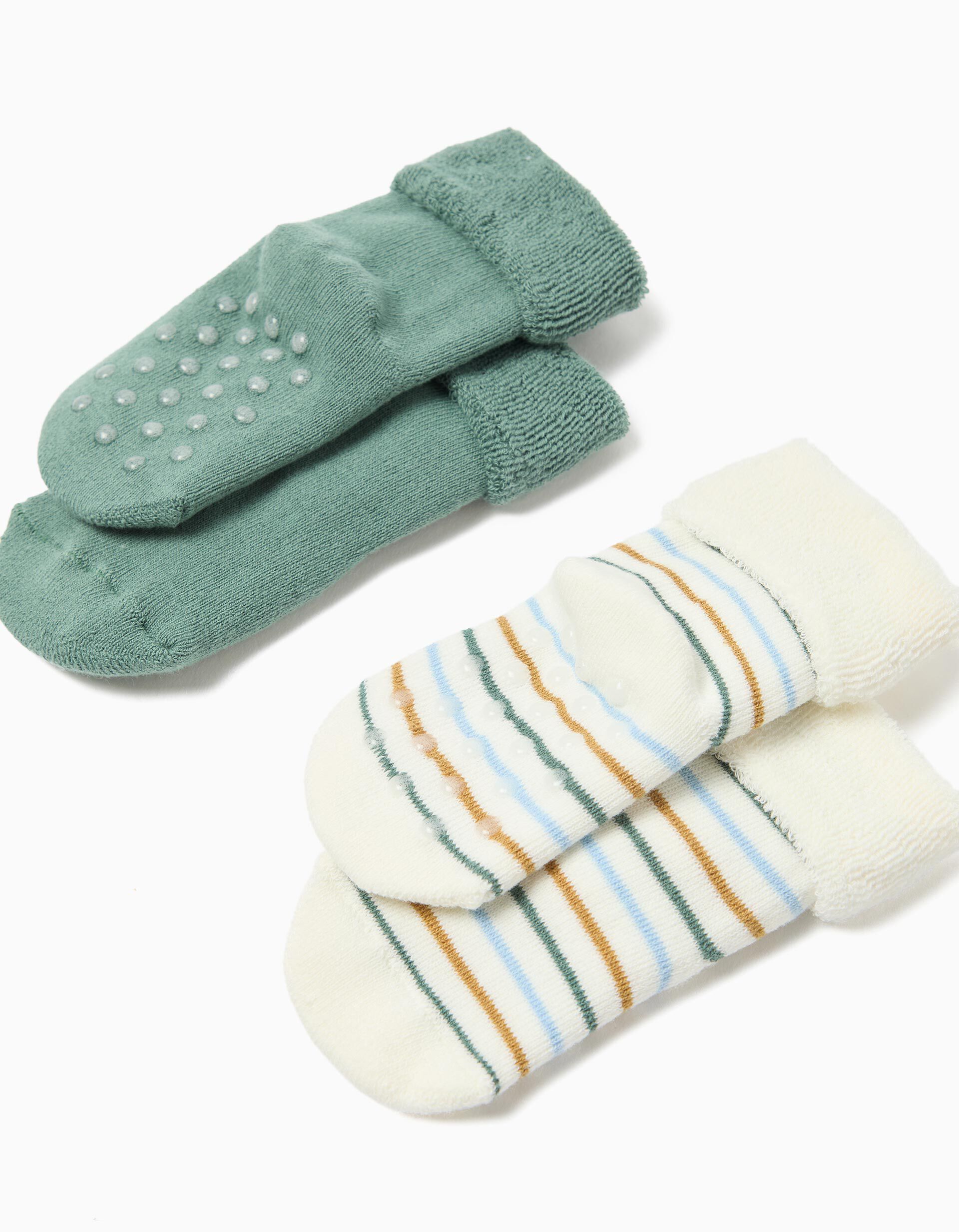 Comprar Online Pack 2 Pares de Meias Antiderrapante, Menino, Verde Escuro