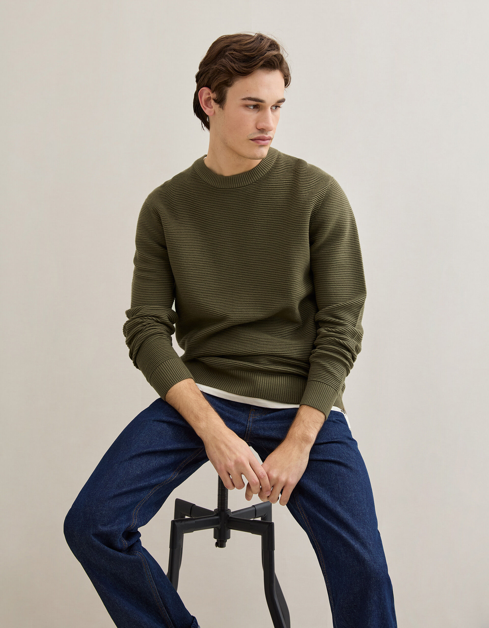 Comprar Online Camisola de Malha, Homem, Verde Escuro