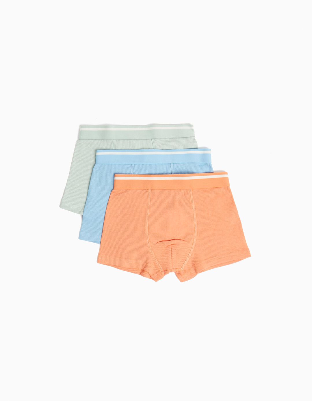 Pack 3 Ribbed Boxers, Boy, Multicolor