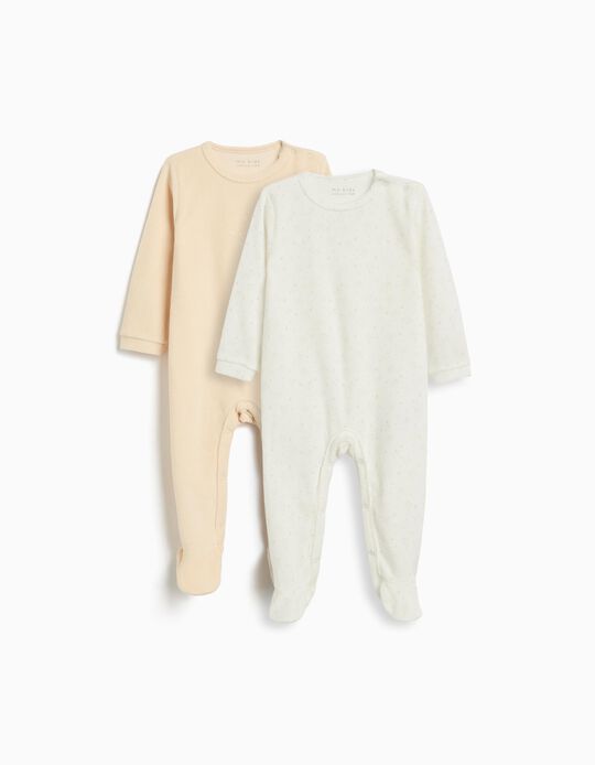 Comprar Online Pack 2 Babygrows Veludo, Recém-Nascido, Bege