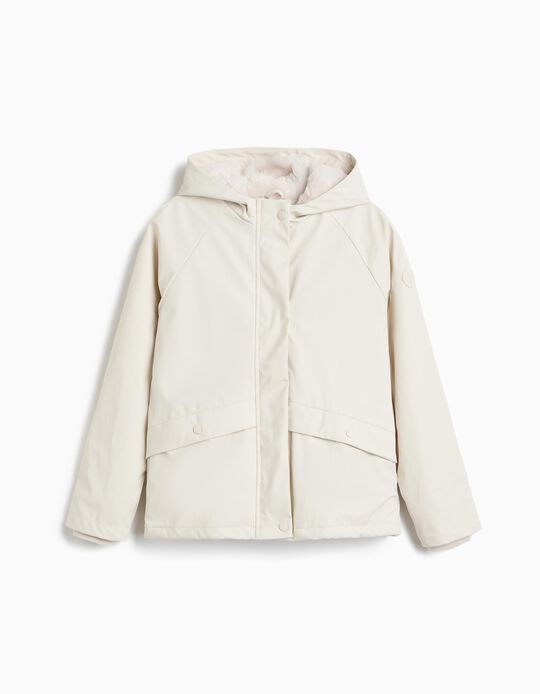 Comprar Online Parka Imperme&aacute;vel Com Capuz, Menina, Bege Claro