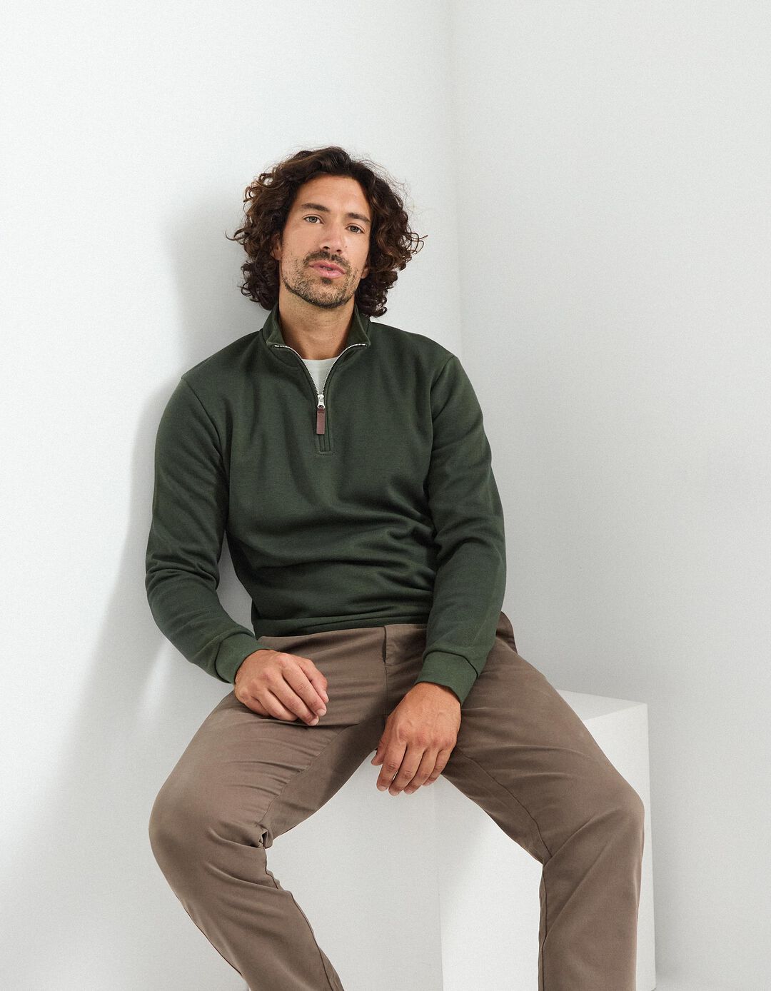 Sweatshirt de Felpa, Homem, Verde Escuro
