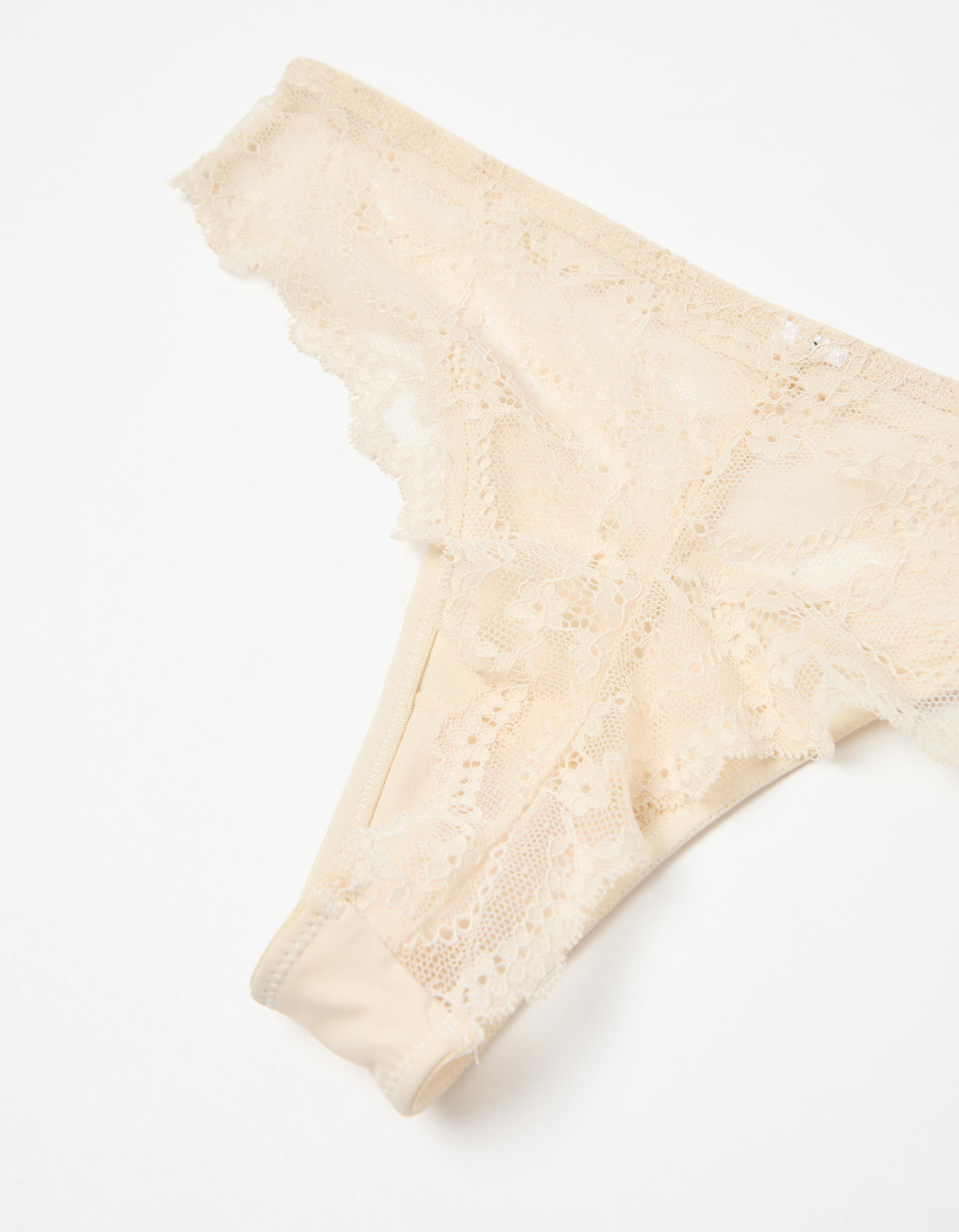 Comprar Online Cuecas Brasileiras com Renda, Mulher, Bege Claro