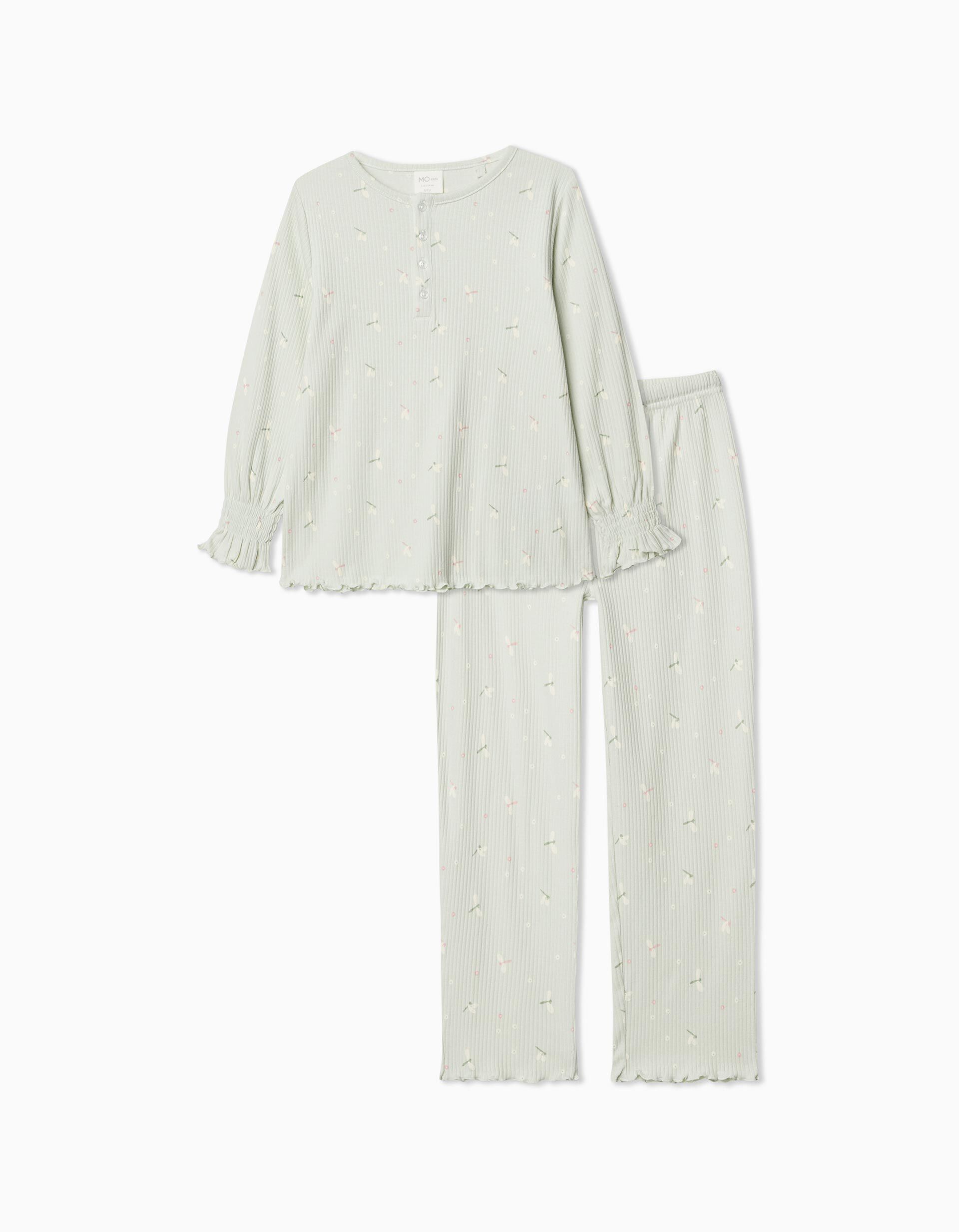 Comprar Online Printed Ribbed Pajamas, Girl, Green