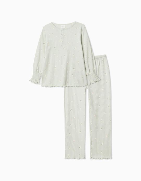 Comprar Online Printed Ribbed Pajamas, Girl, Green