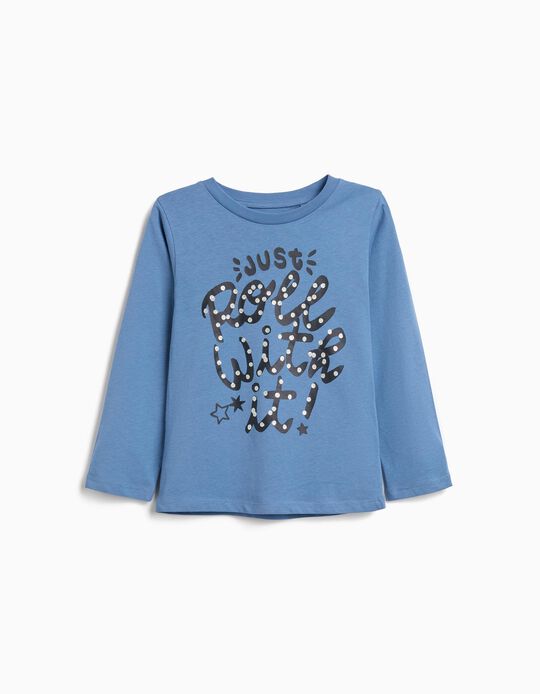 Comprar Online T-shirt de Manga Comprida, Menina, Azul