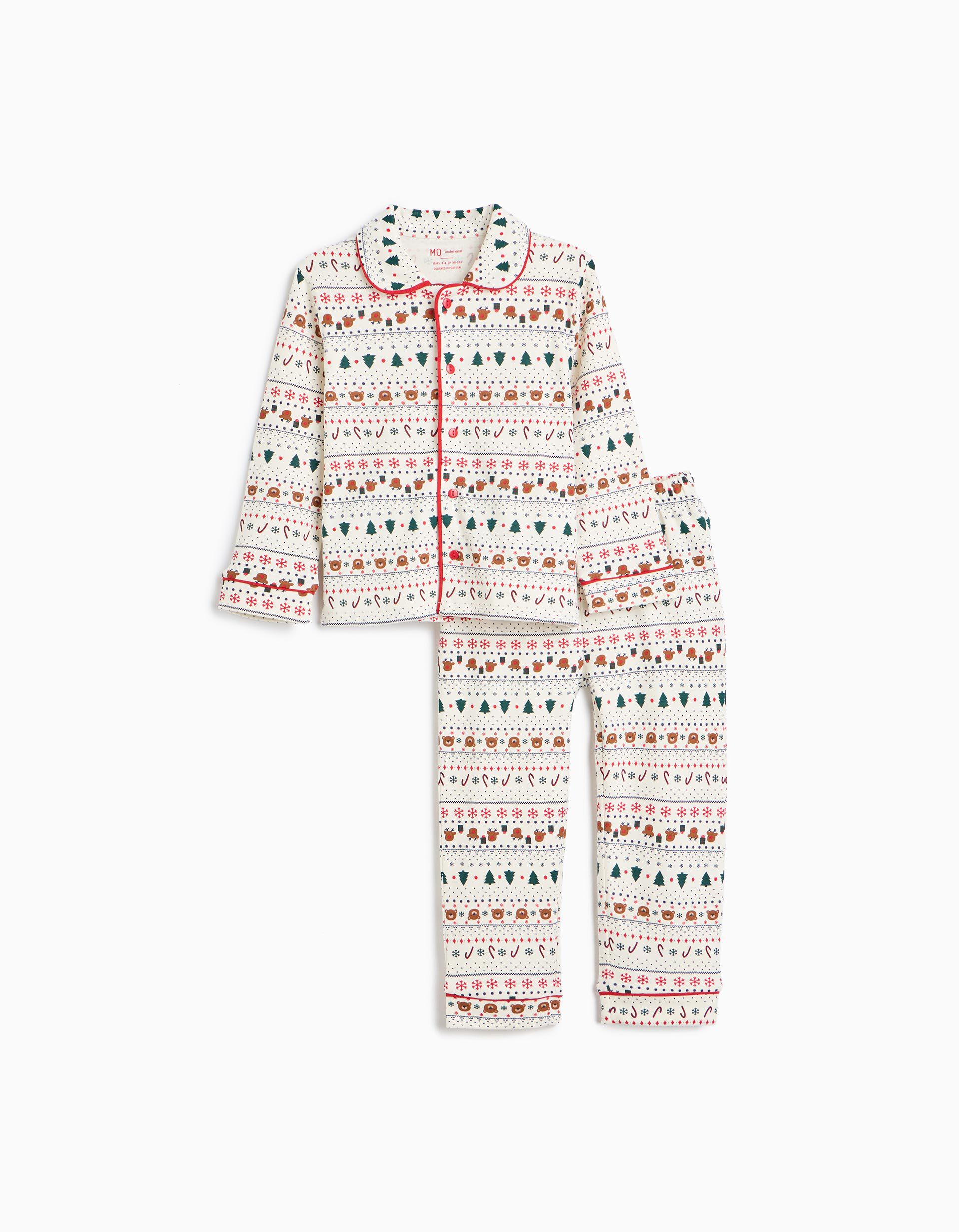 Comprar Online Pijama Camiseiro De Natal, Menino, Bege Claro
