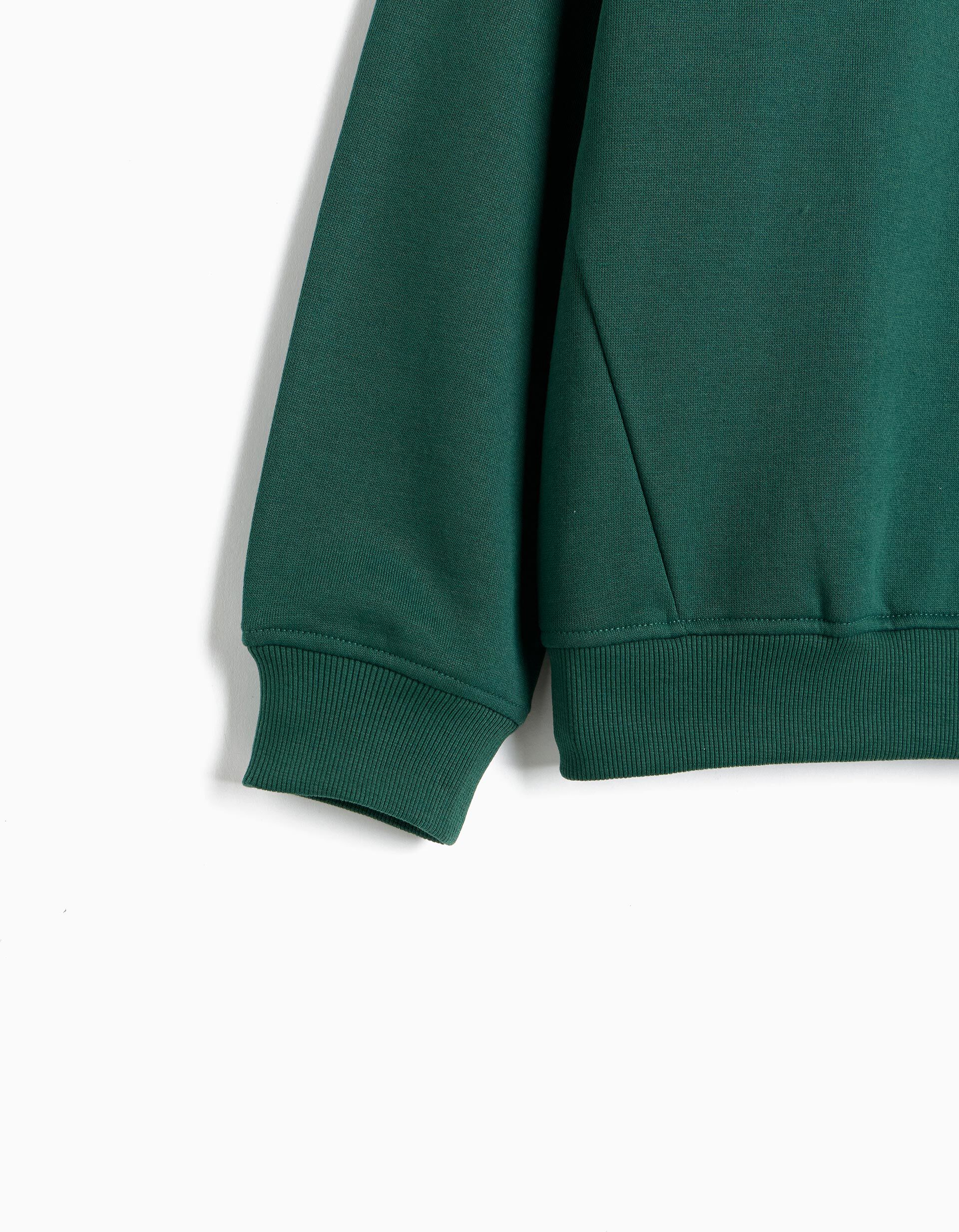 Comprar Online Sweatshirt Cardada, Menino, Verde Escuro