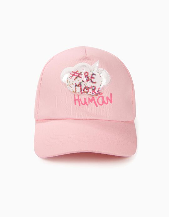 Bon&eacute; para Menina '#Be More Human', Rosa