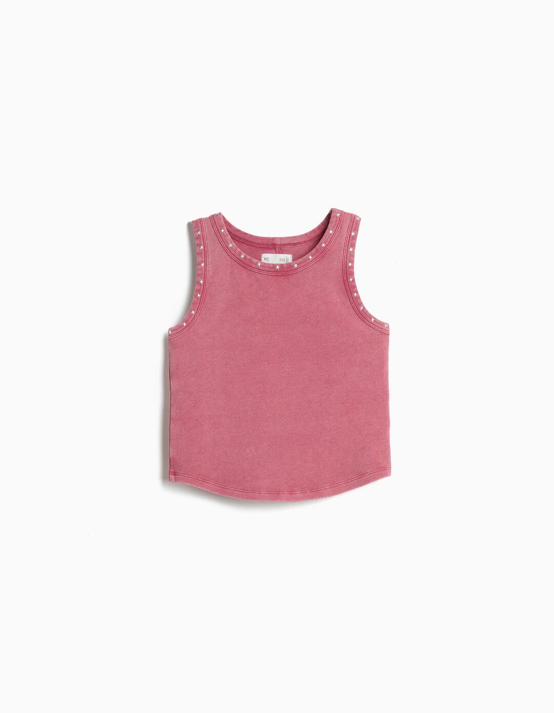Top de Malha Canelada, Menina, Rosa Escuro