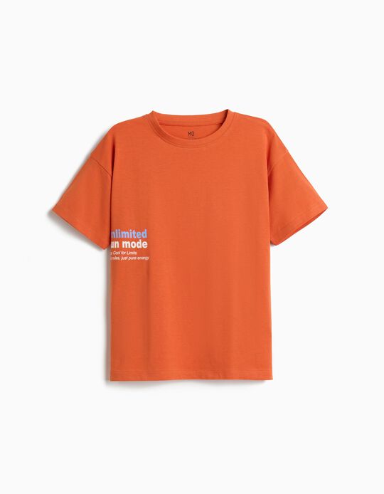 Comprar Online T-shirt Estampada, Menino, Laranja Escuro