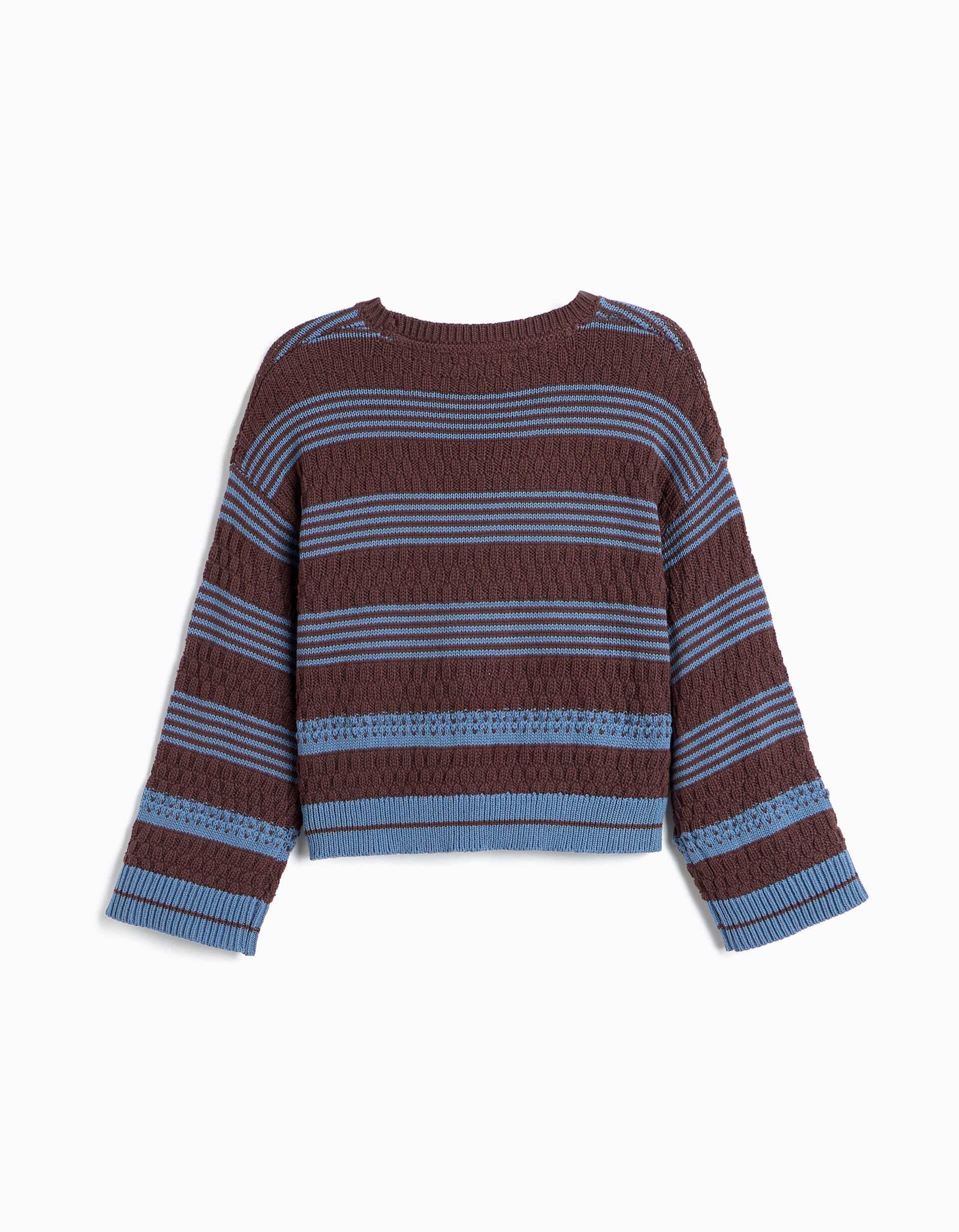 Comprar Online Camisola Tricotada &Agrave;s Riscas, Menina, Castanho