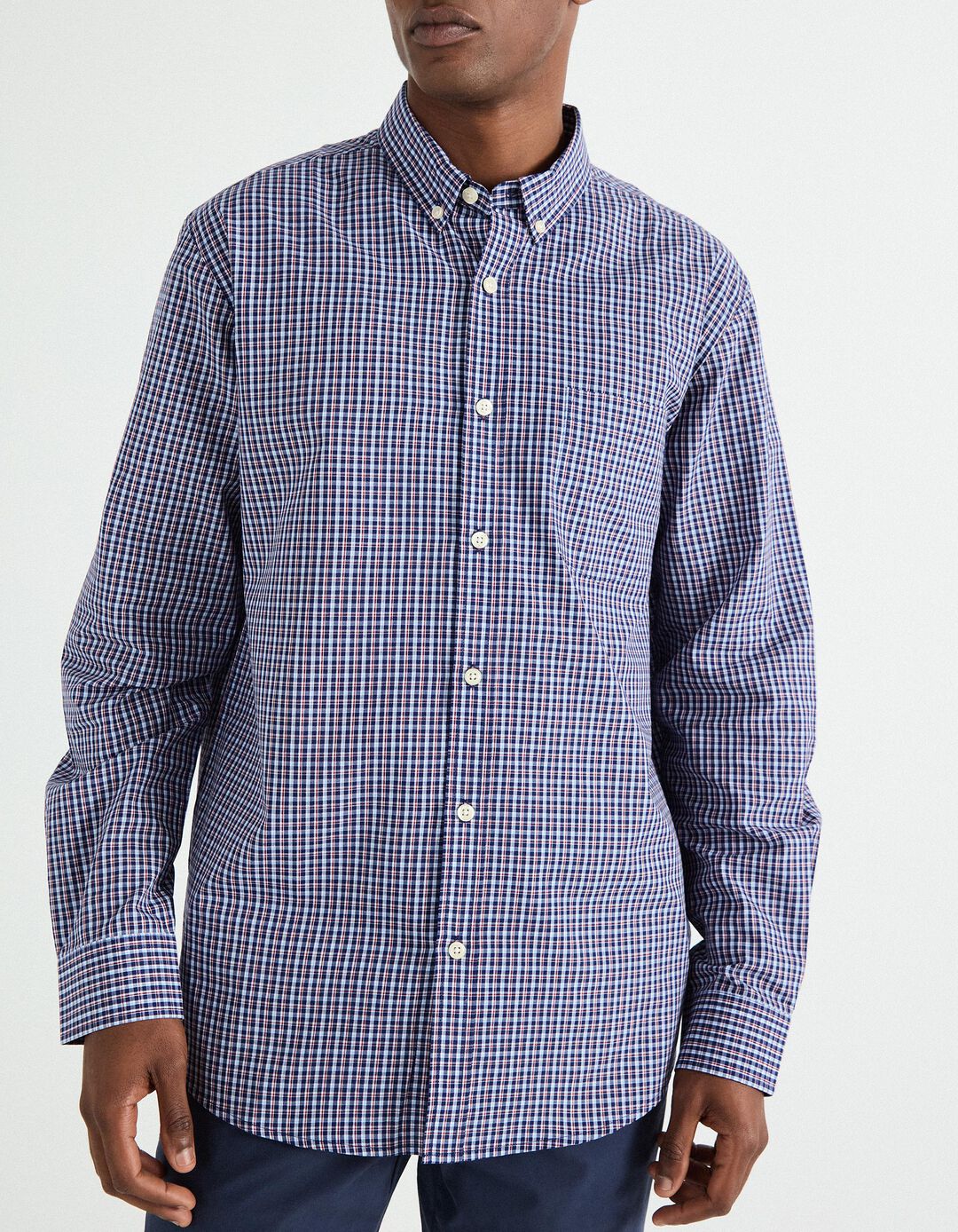 Camisa de Xadrez, Homem, Azul Escuro 