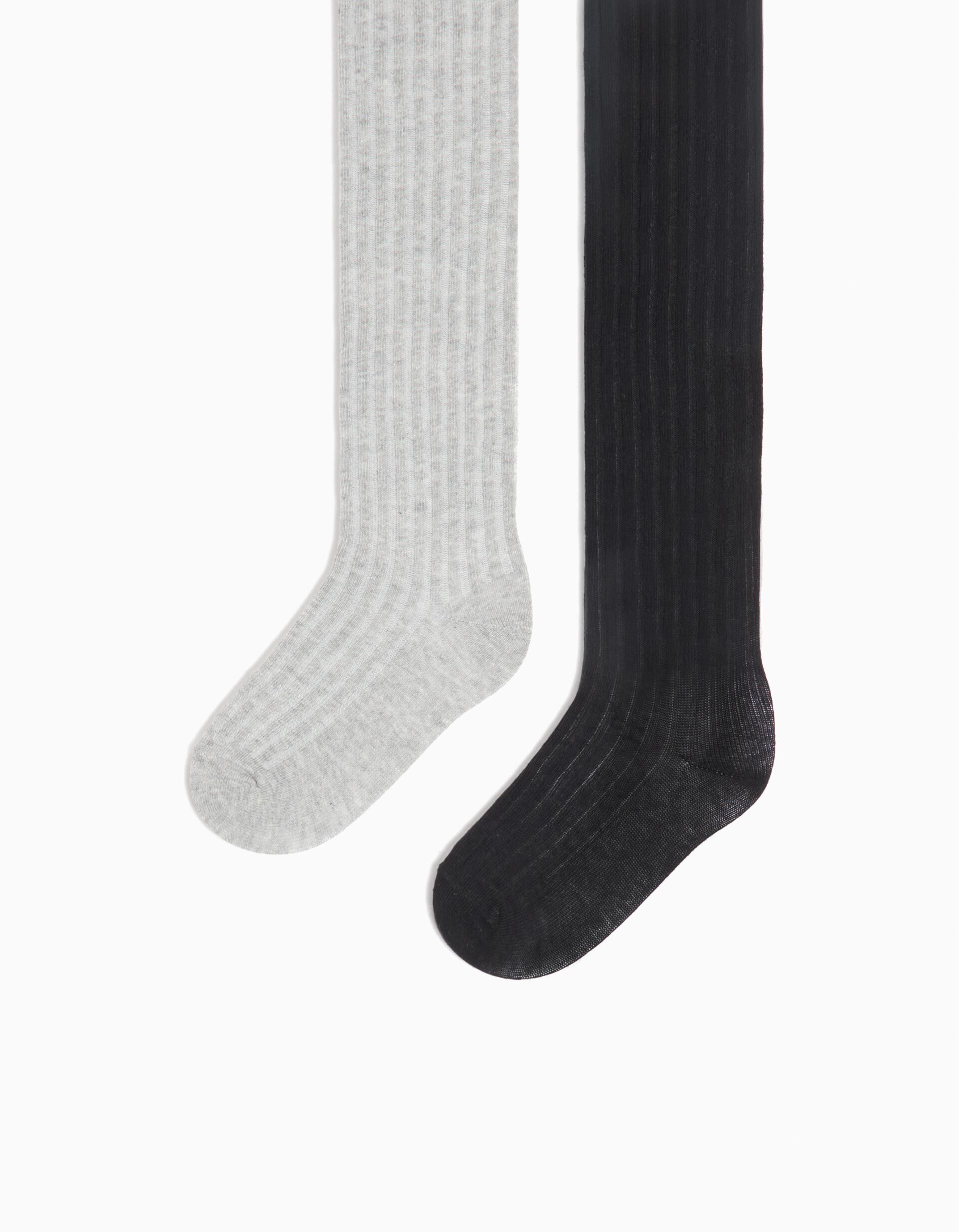 Comprar Online Pack 2 Pares de Collants Canelados, Menina, Multicor